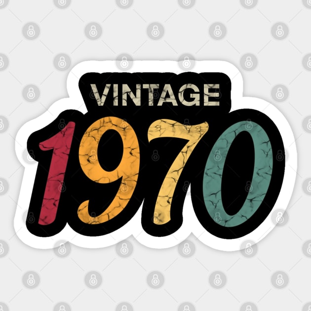 50th Birthday Gift Vintage 1970 Classic Men Women 50 Years Sticker by amitsurti